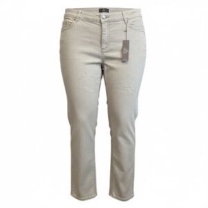 Chico’s So Slimming Jeans Women’s Stretch Straight Cream Beige SZ 3 / 16 /XL NWT